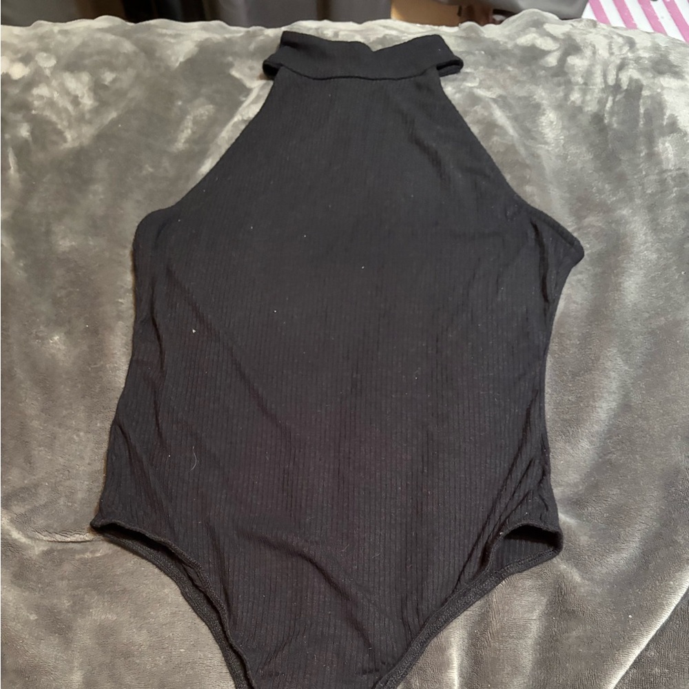 Sleek Black Bodysuit with Streamlined Silhouette
